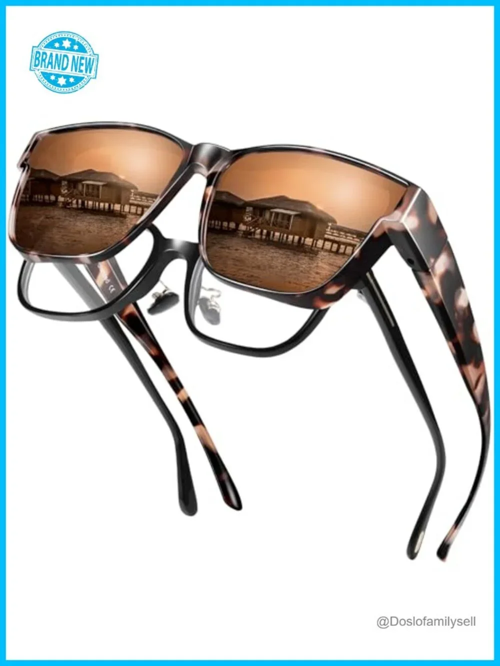 Polarized Sunglasses Fit Over Glasses UV400 TR90 Frame for Men Women